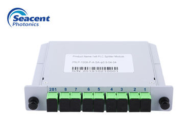 SC APC 연결기와 1x8 광섬유 PLC 분배기 박스 삽입 모듈 0.9 밀리미터